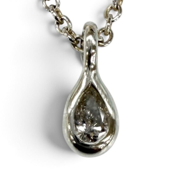 Excellent TIFFANY&Co. Necklace Diamond by the Yard Pendant Pear shape AG925