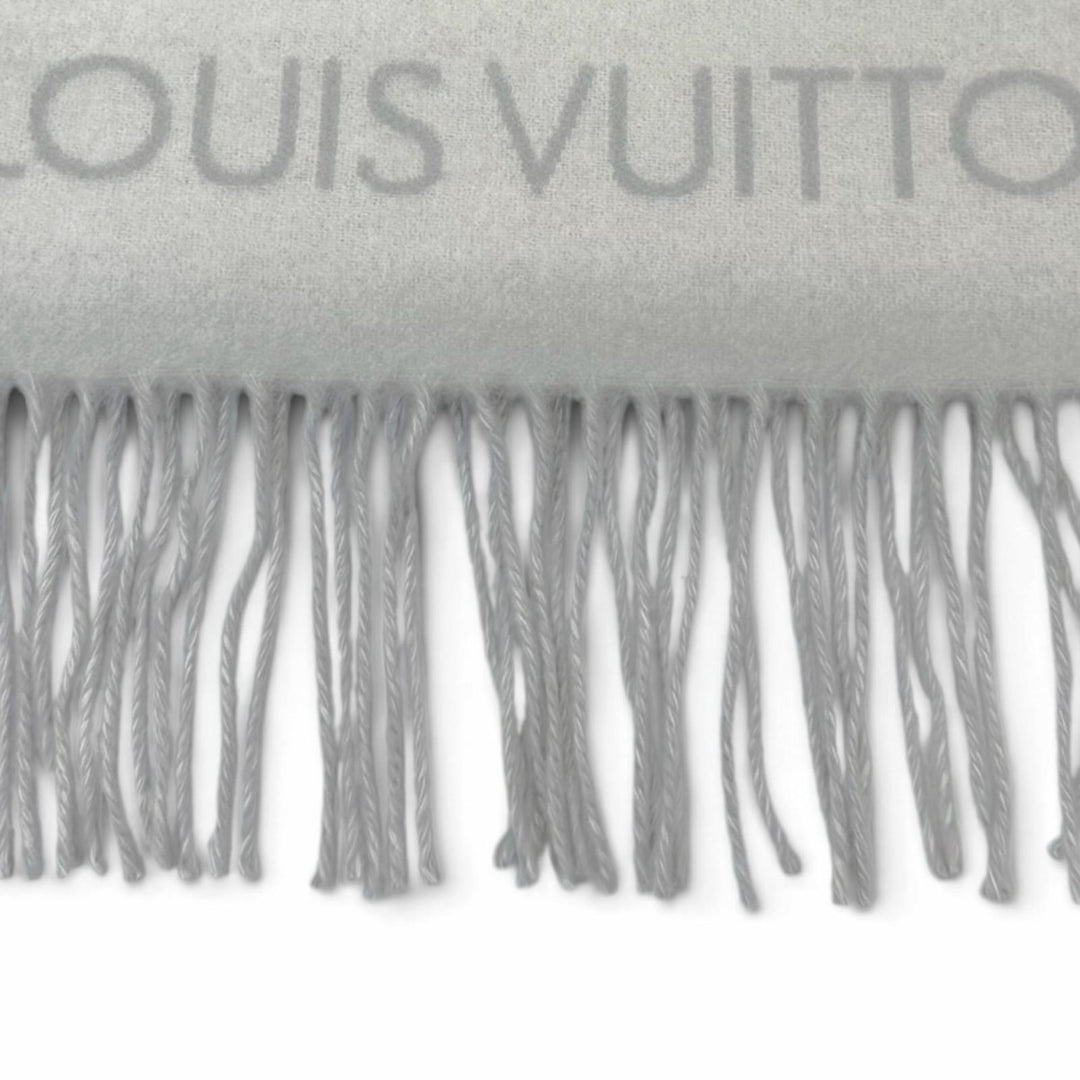 Great LOUIS VUITTON Scarf Escalp Reykjavik Monogram fringe cashmere mens M90838