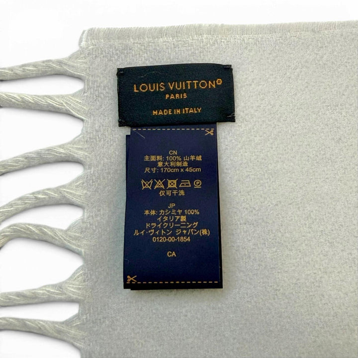 Great LOUIS VUITTON Scarf Escalp Reykjavik Monogram fringe cashmere mens M90838