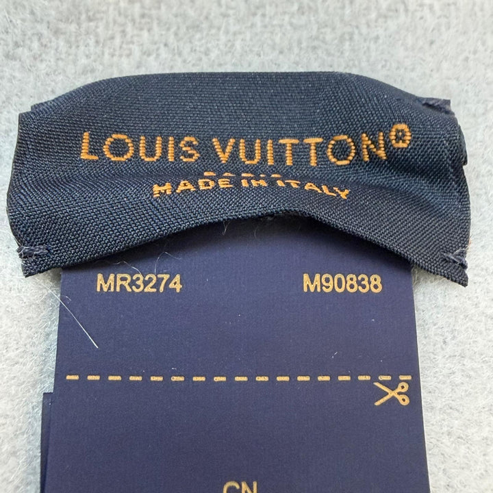 Great LOUIS VUITTON Scarf Escalp Reykjavik Monogram fringe cashmere mens M90838