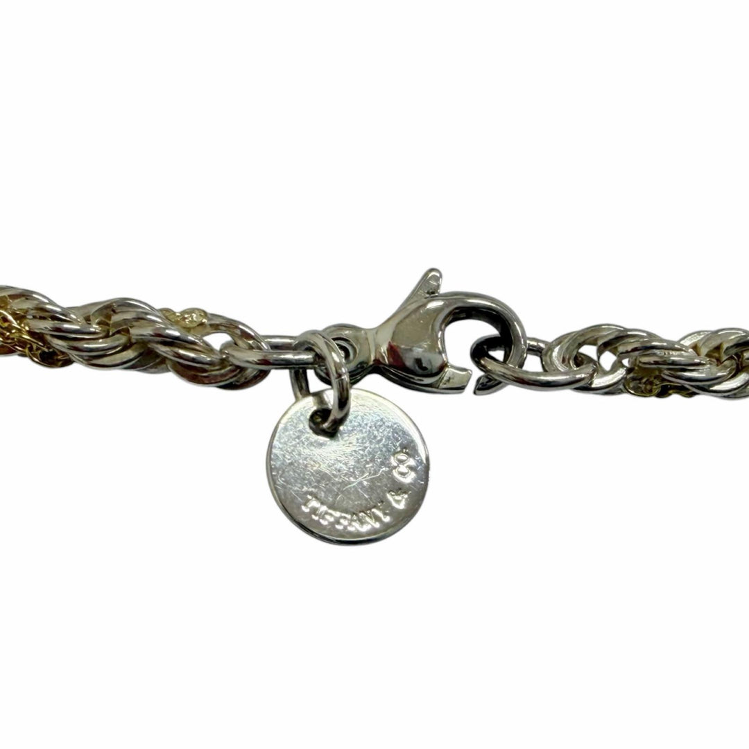 Excellent TIFFANY&Co. Necklace Twist Chain Combination Silver 750 mens