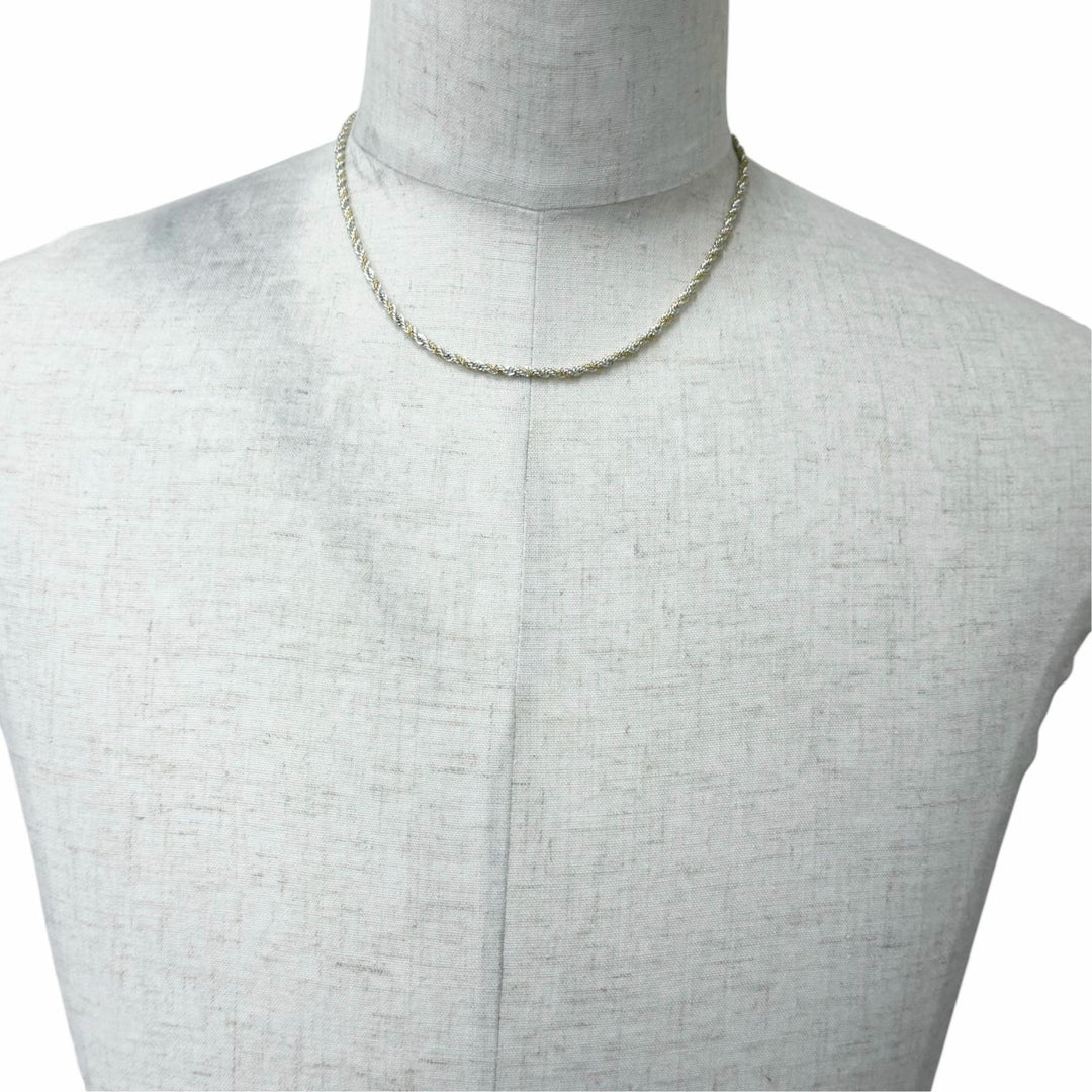 Excellent TIFFANY&Co. Necklace Twist Chain Combination Silver 750 mens
