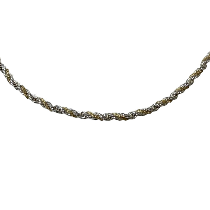 Excellent TIFFANY&Co. Necklace Twist Chain Combination Silver 750 mens