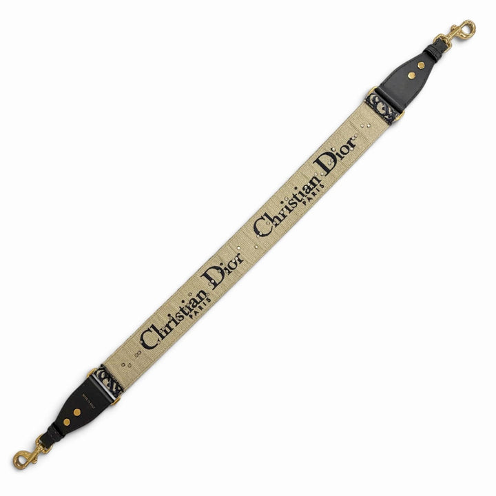 Excellent Christian Dior Shoulder strap Oblique medallion Navy canvas Women