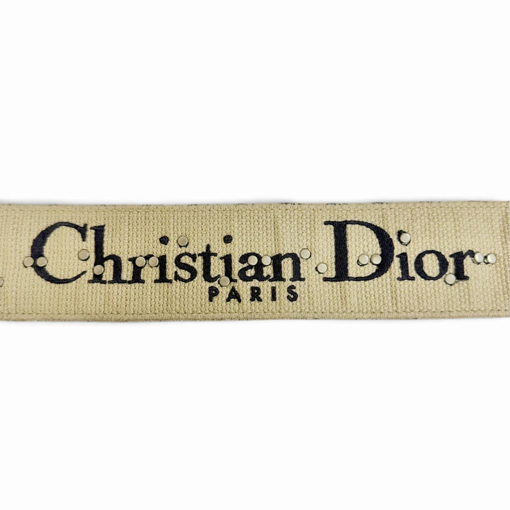 Excellent Christian Dior Shoulder strap Oblique medallion Navy canvas Women