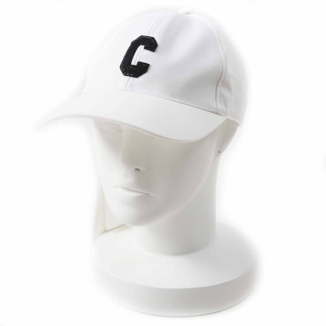 Pristine CELINE cap Initial Sequin Baseball Cap White black cotton Women L