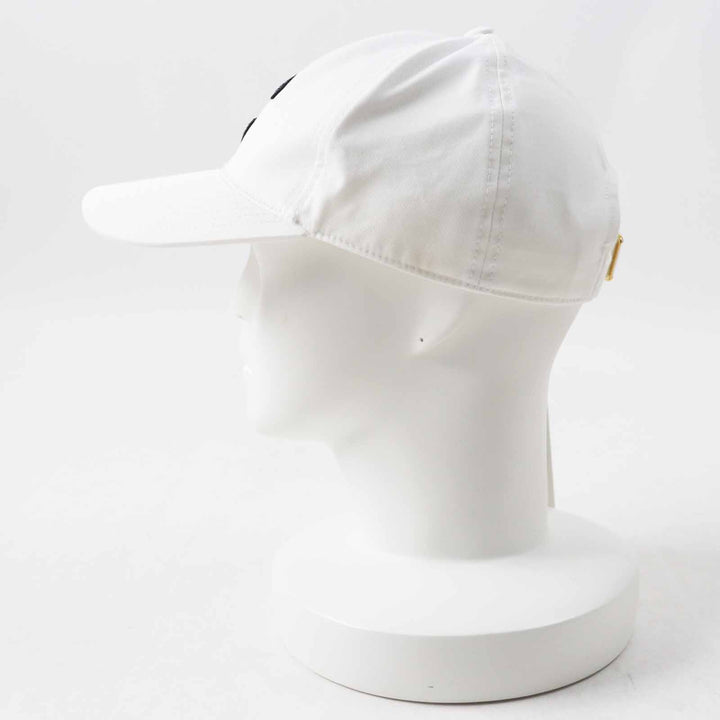 Pristine CELINE cap Initial Sequin Baseball Cap White black cotton Women L
