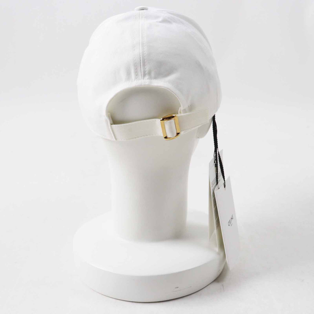 Pristine CELINE cap Initial Sequin Baseball Cap White black cotton Women L