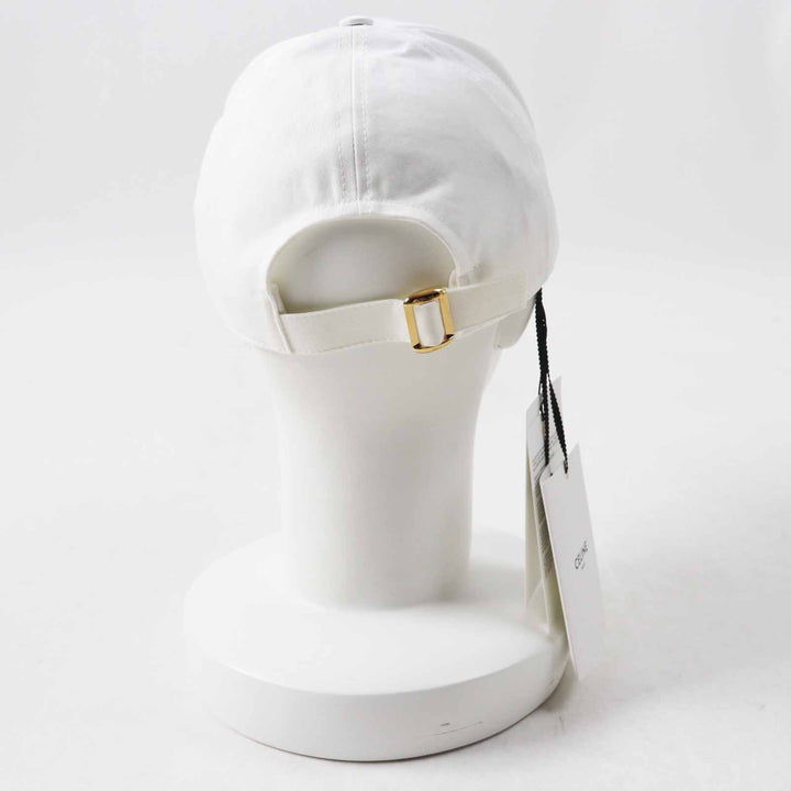 Pristine CELINE cap Initial Sequin Baseball Cap White black cotton Women L