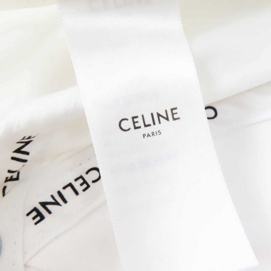 Pristine CELINE cap Initial Sequin Baseball Cap White black cotton Women L