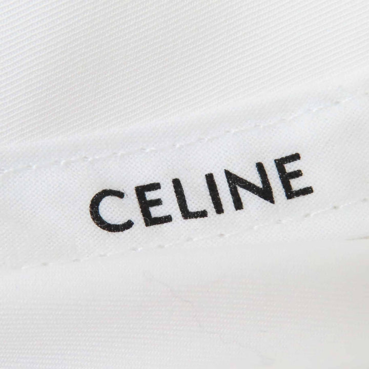 Pristine CELINE cap Initial Sequin Baseball Cap White black cotton Women L