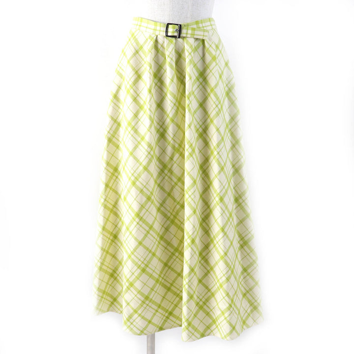 Excellent Christian Dior flare skirt Logo Buckle Runway Wear Women 42 141J46A1342