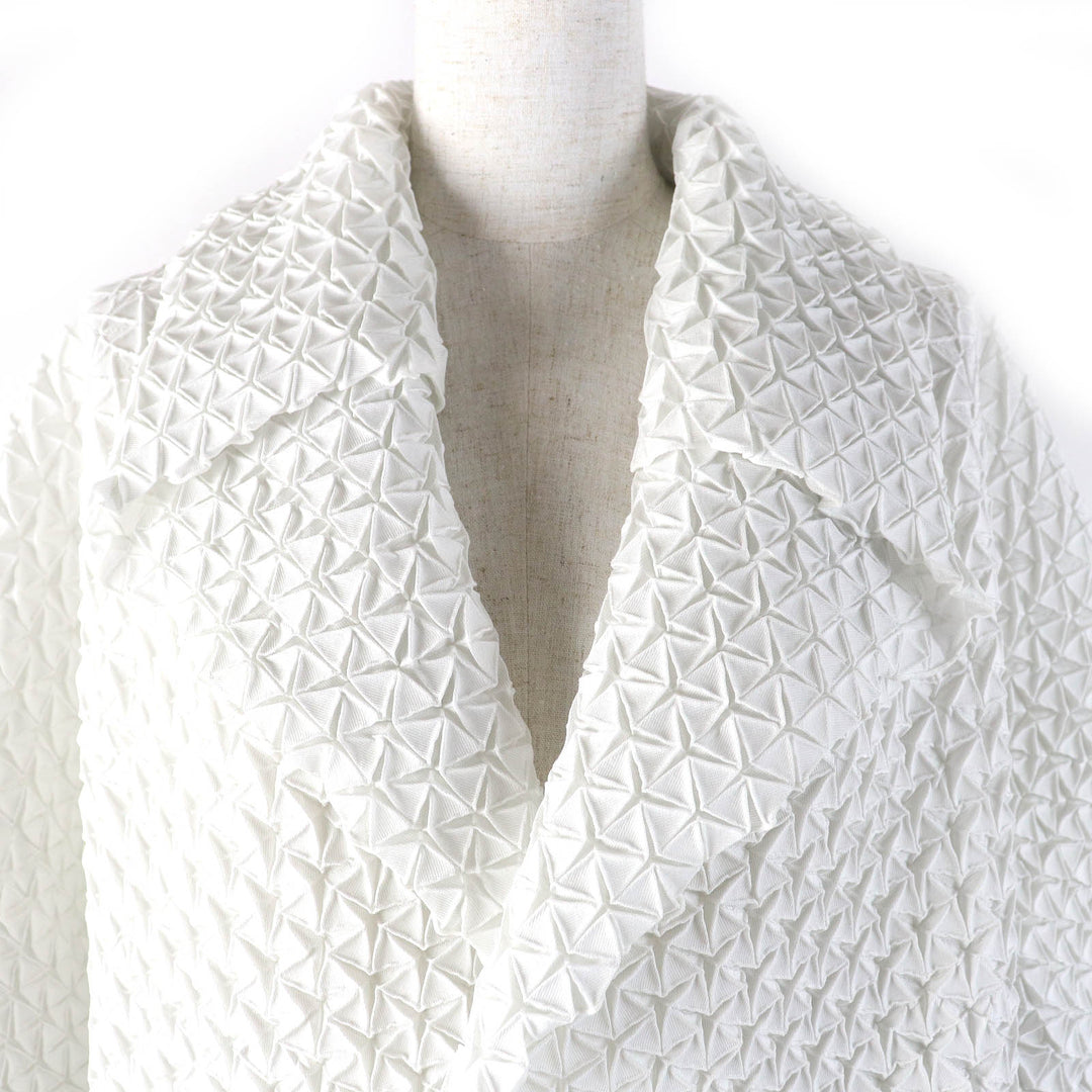 ISSEY MIYAKE coat Steam Pleated Cocoon Coat Light gray polyester 2 IM52FA521