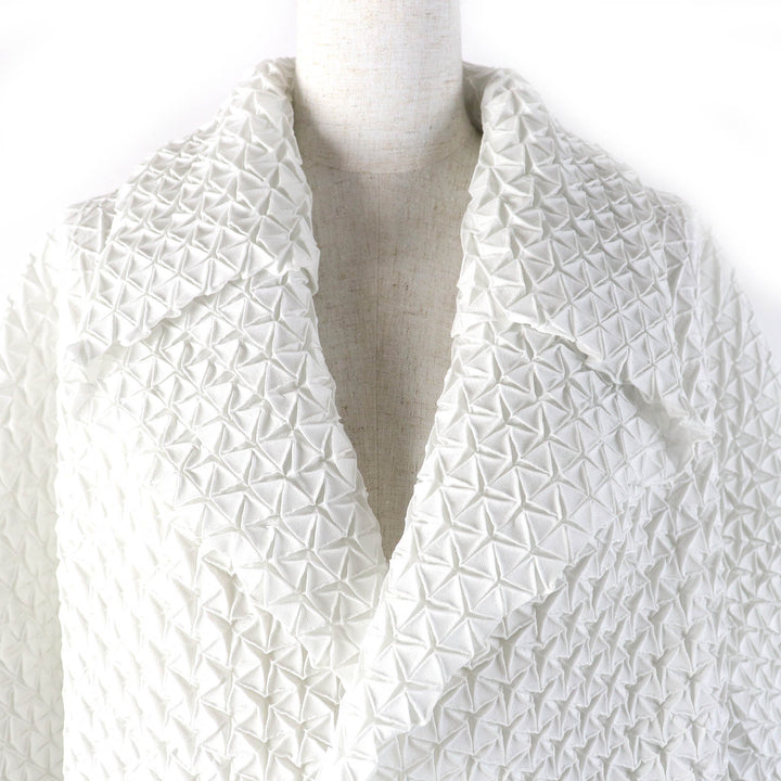 ISSEY MIYAKE coat Steam Pleated Cocoon Coat Light gray polyester 2 IM52FA521