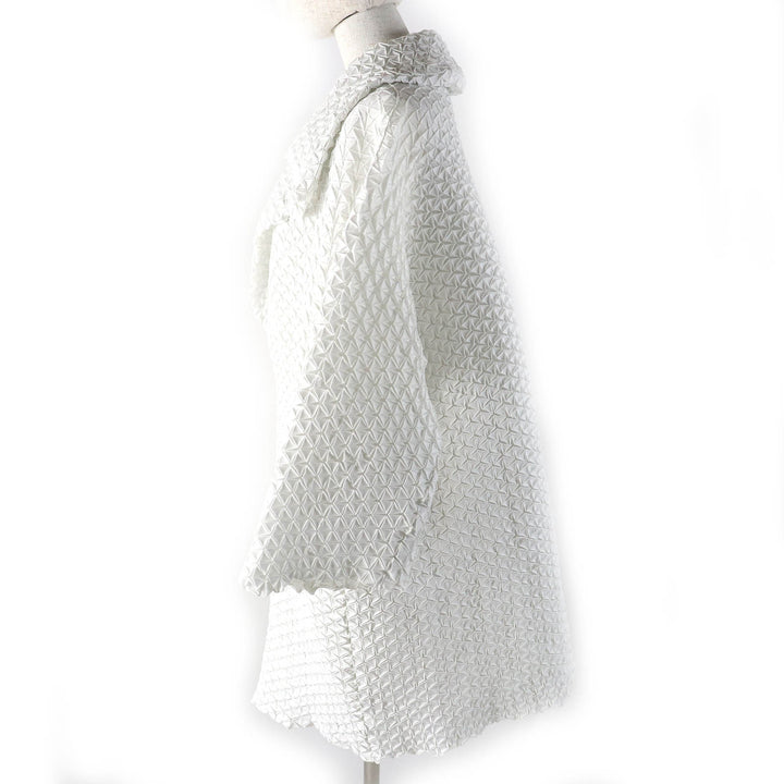 ISSEY MIYAKE coat Steam Pleated Cocoon Coat Light gray polyester 2 IM52FA521