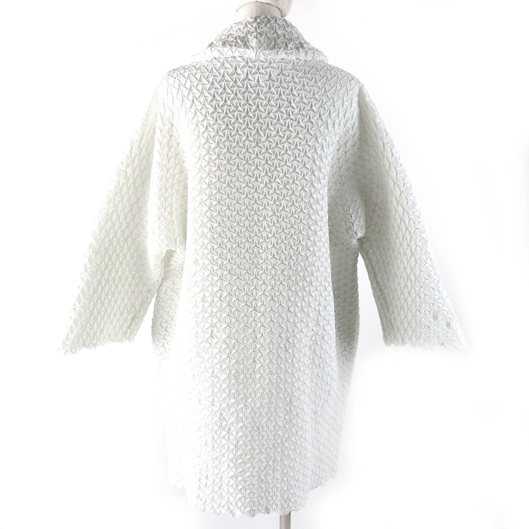 ISSEY MIYAKE coat Steam Pleated Cocoon Coat Light gray polyester 2 IM52FA521