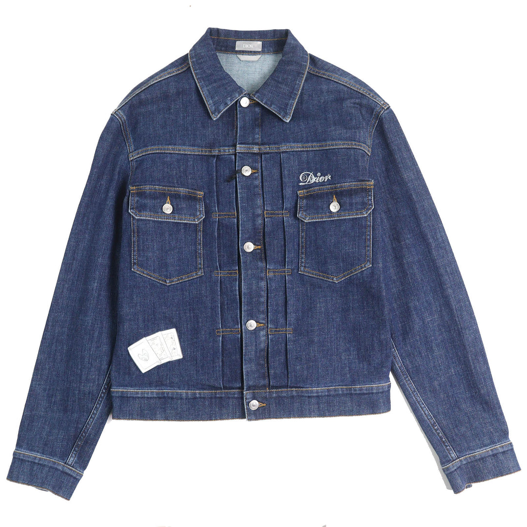 DIOR×KENNY SCHARF Denim Jacket Playing Cards Indigo blue cotton 46 013D480F285X
