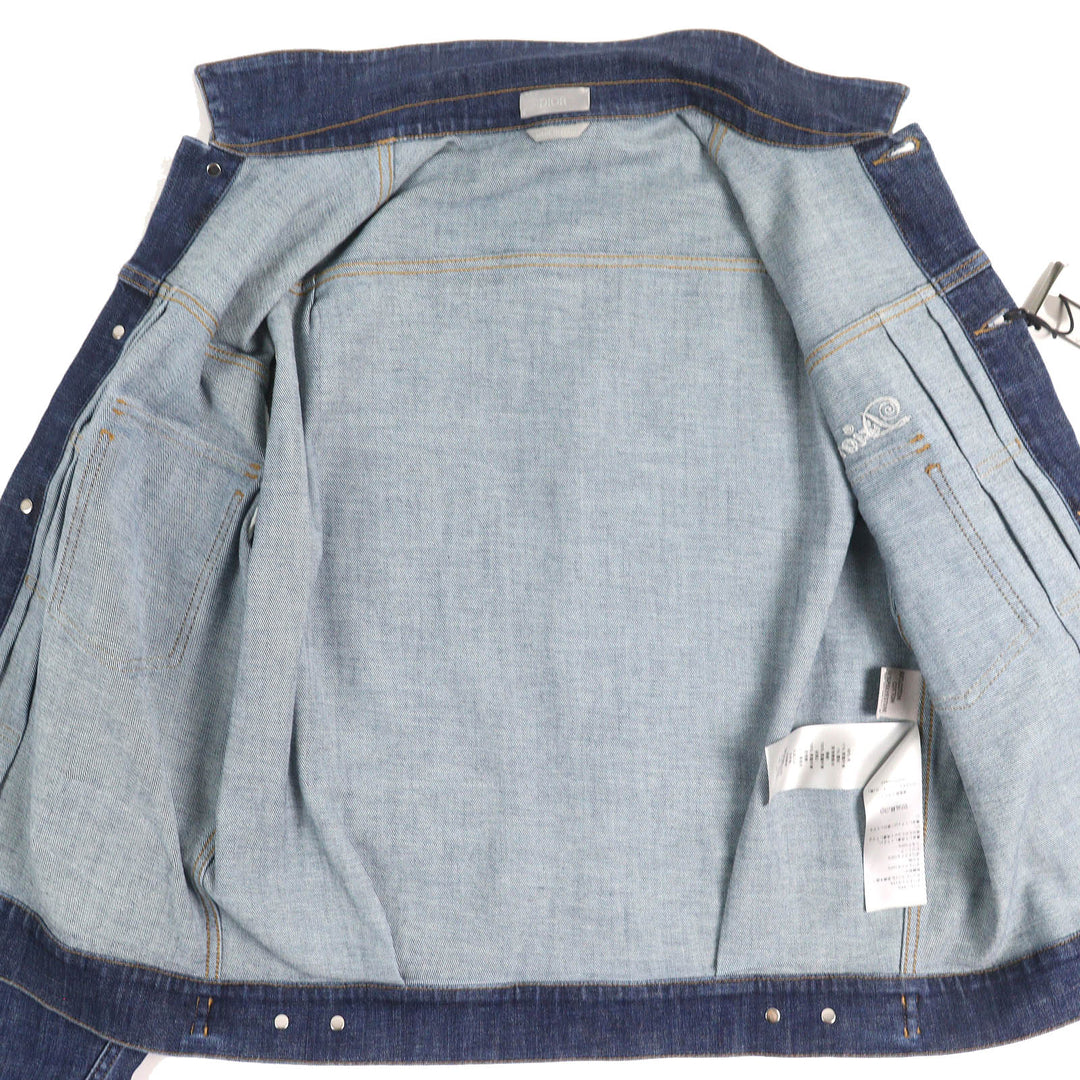 DIOR×KENNY SCHARF Denim Jacket Playing Cards Indigo blue cotton 46 013D480F285X