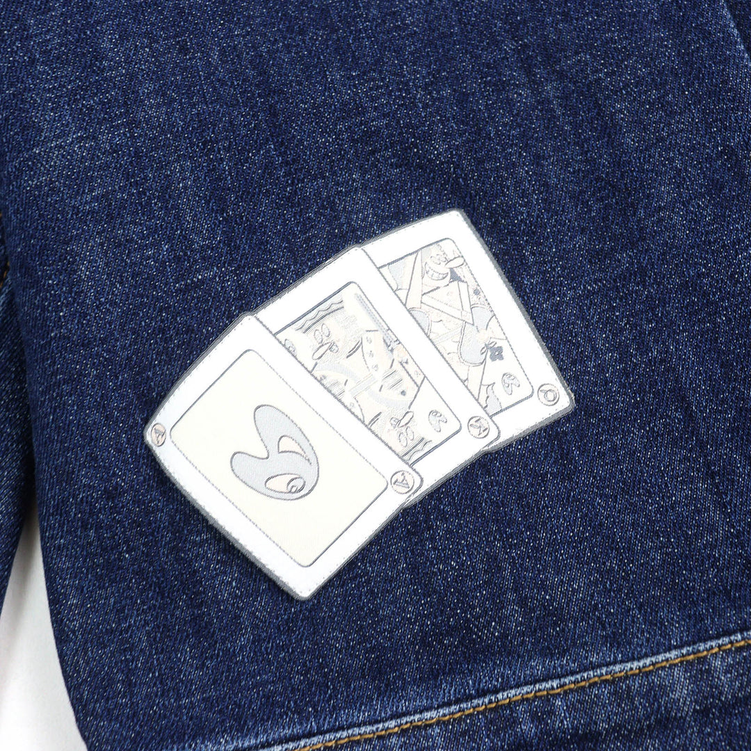 DIOR×KENNY SCHARF Denim Jacket Playing Cards Indigo blue cotton 46 013D480F285X