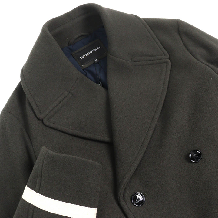 Pristine EMPORIO ARMANI coat logo button, double-breasted mens 50 6K1L80