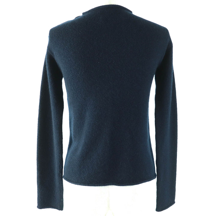 Great Christian Dior knit CD Logo Faux Pearl Long Sleeve cashmere Women 38
