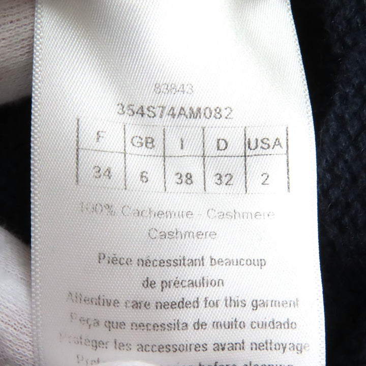 Great Christian Dior knit CD Logo Faux Pearl Long Sleeve cashmere Women 38
