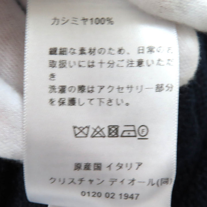 Great Christian Dior knit CD Logo Faux Pearl Long Sleeve cashmere Women 38 354S74AM082