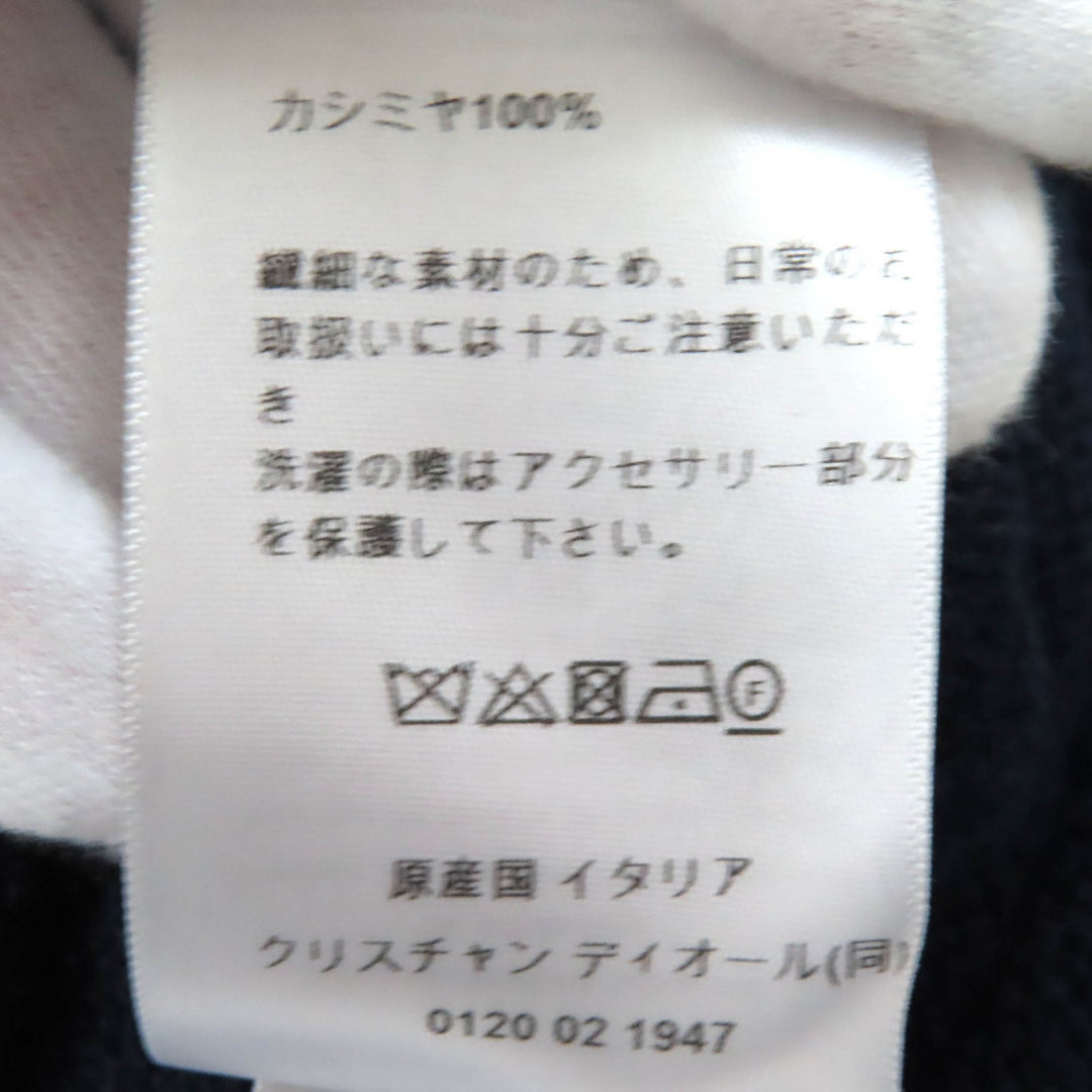 Great Christian Dior knit CD Logo Faux Pearl Long Sleeve cashmere Women 38