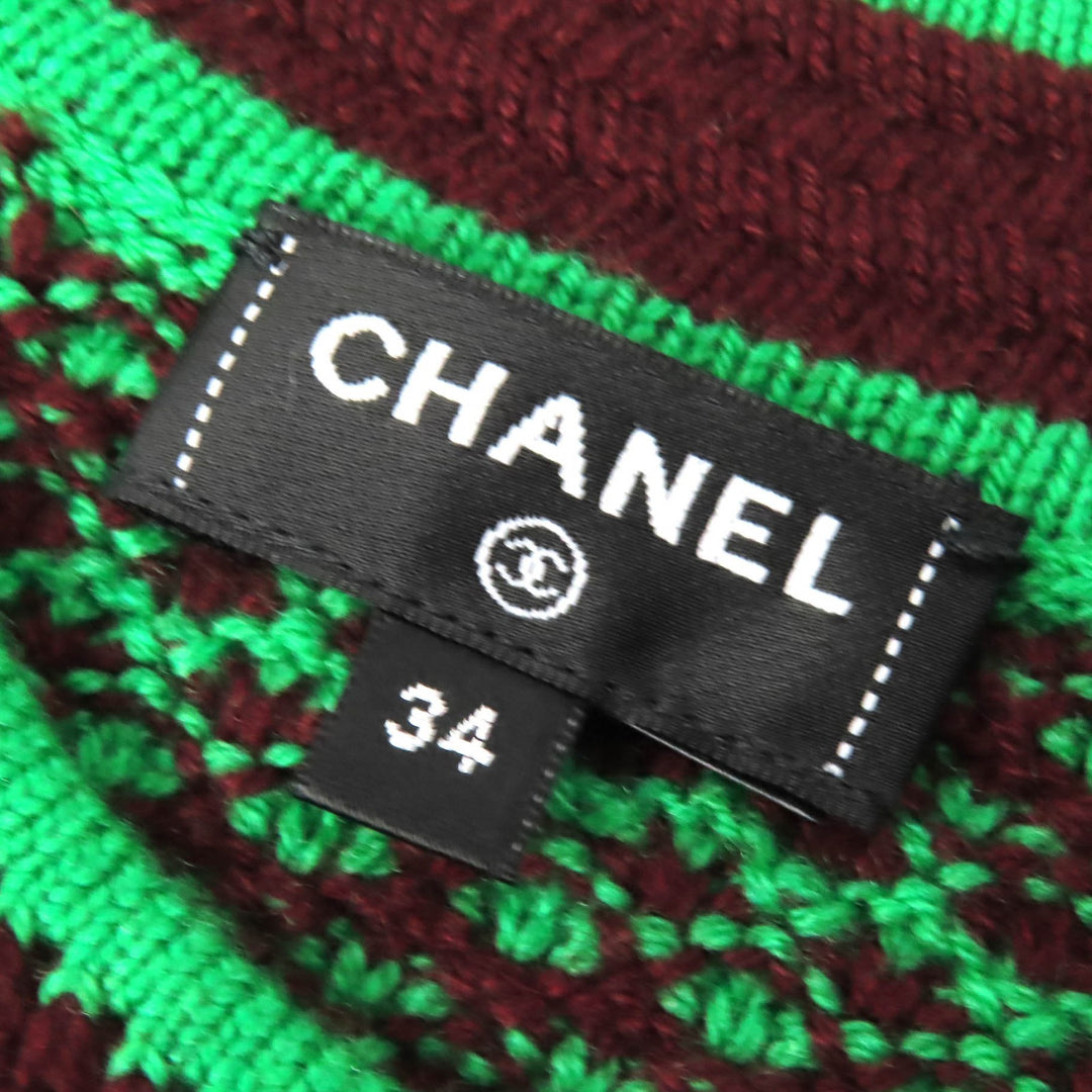 Pristine CHANEL one piece COCO Mark button knit cashmere 34 23A P75435