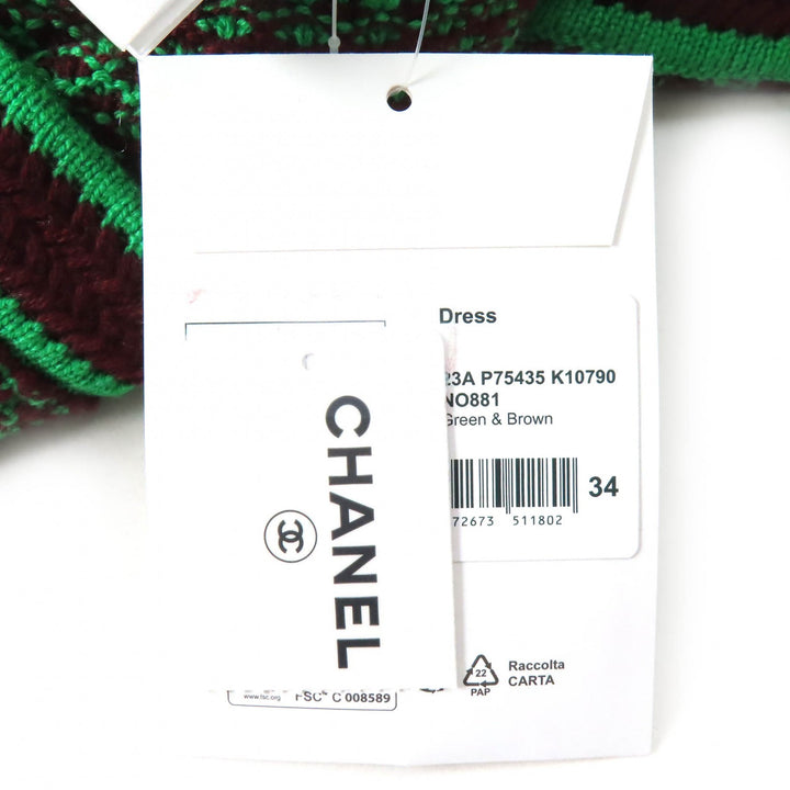 Pristine CHANEL one piece COCO Mark button knit cashmere 34 23A P75435