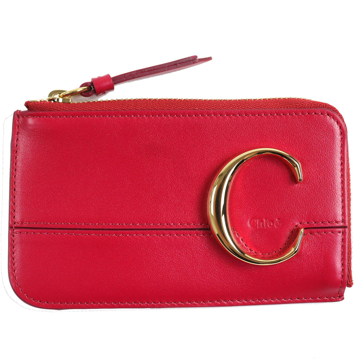 Pristine Chloe Coin case Zipper Small Purse Leather Fragment Case leather