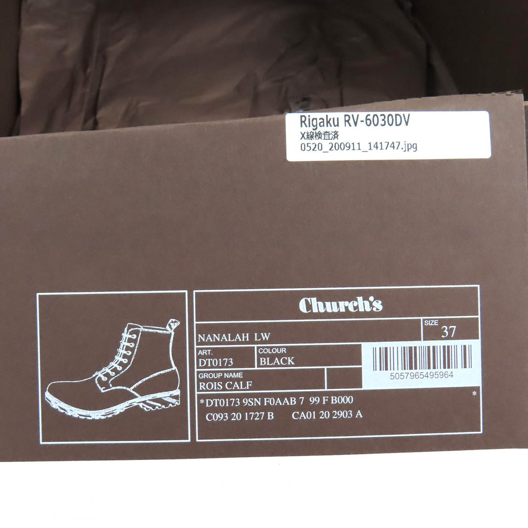 Excellent CHURCH'S short boots NANALAH LW Lace-up ankle boots black leather Women 37