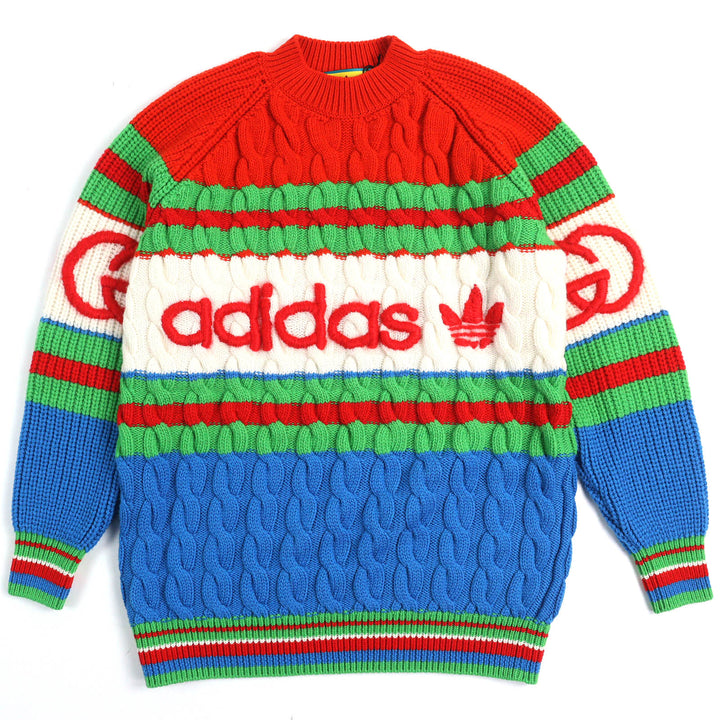 Pristine GUCCI×adidas knit Interlocking G Web Line Sweater mens XS 717722