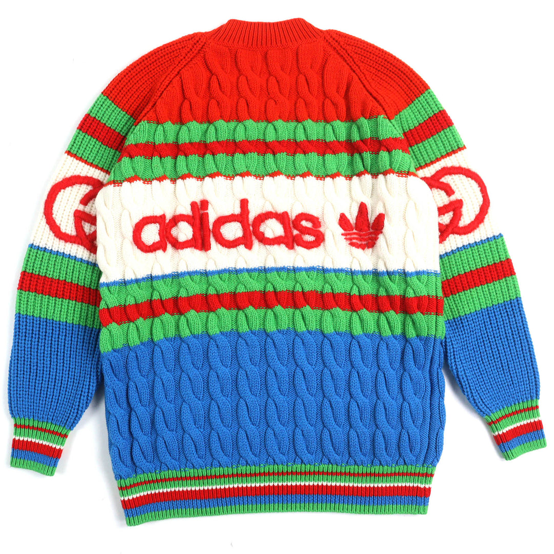 Pristine GUCCI×adidas knit Interlocking G Web Line Sweater mens XS 717722