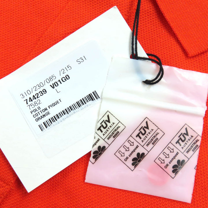 Pristine BOTTEGAVENETA Short sleeve polo shirt Logoembroidery Orange cotton