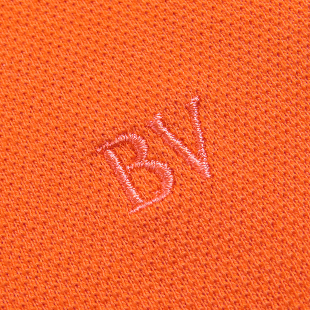 Pristine BOTTEGAVENETA Short sleeve polo shirt Logoembroidery Orange cotton