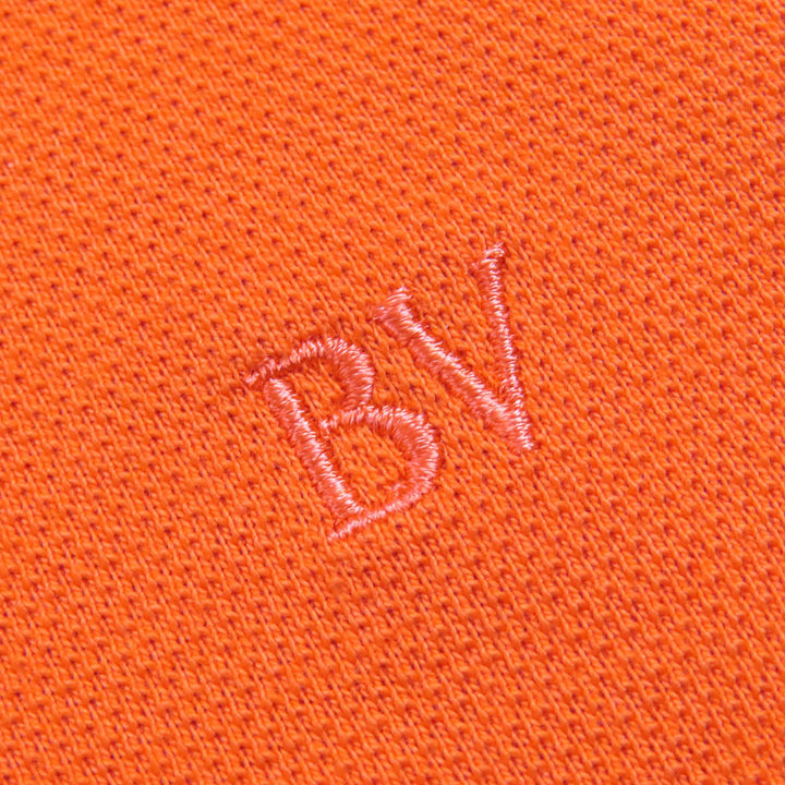 Pristine BOTTEGAVENETA Short sleeve polo shirt Logoembroidery Orange cotton