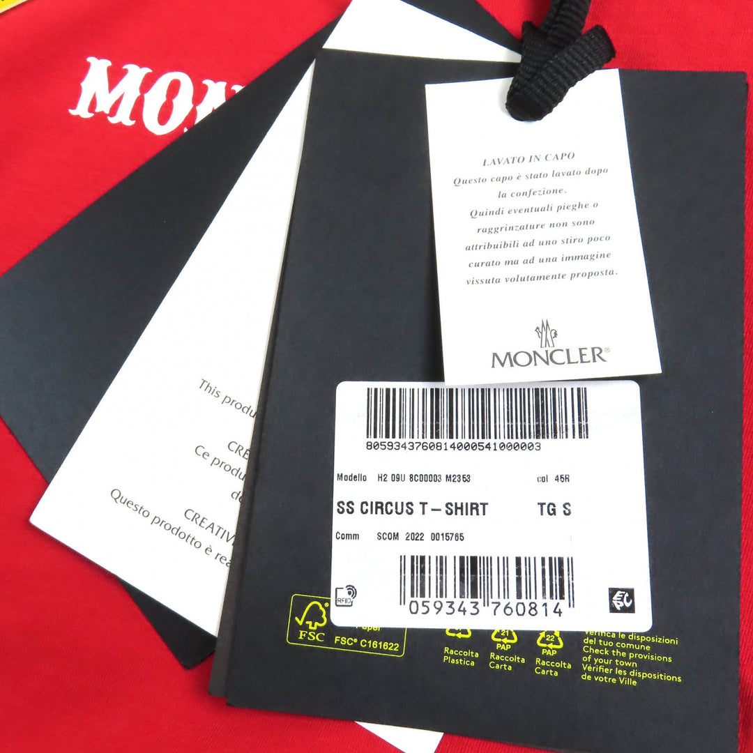 Pristine MONCLER GENIUS 7 FRAGMENT Short sleeve T-shirt logo print crew neck S