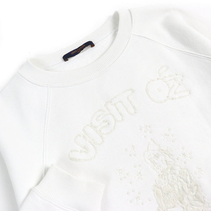 Excellent LOUIS VUITTON sweat Wizard of Oz LV Circle Logo Metal White Ivory cotton
