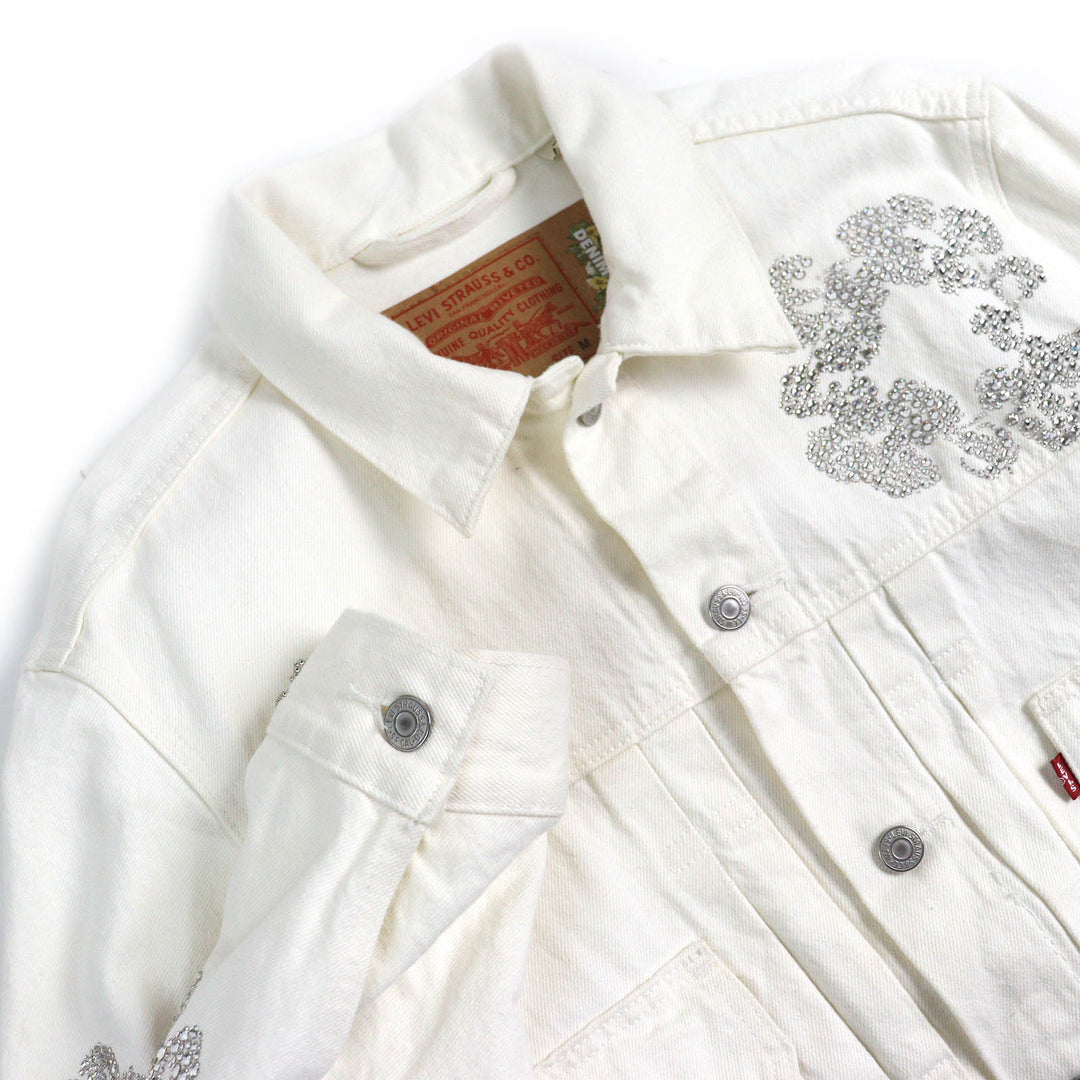 Discounted Great LEVI S DENIM TEARS Denim Jacket TYPE2 BUSTDOWN JACKET Swarovski off white mens M