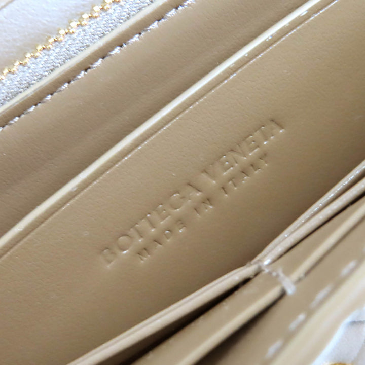 Excellent BOTTEGAVENETA Purse INTRECCIATO Flap Wallet Bifold Wallet Brown