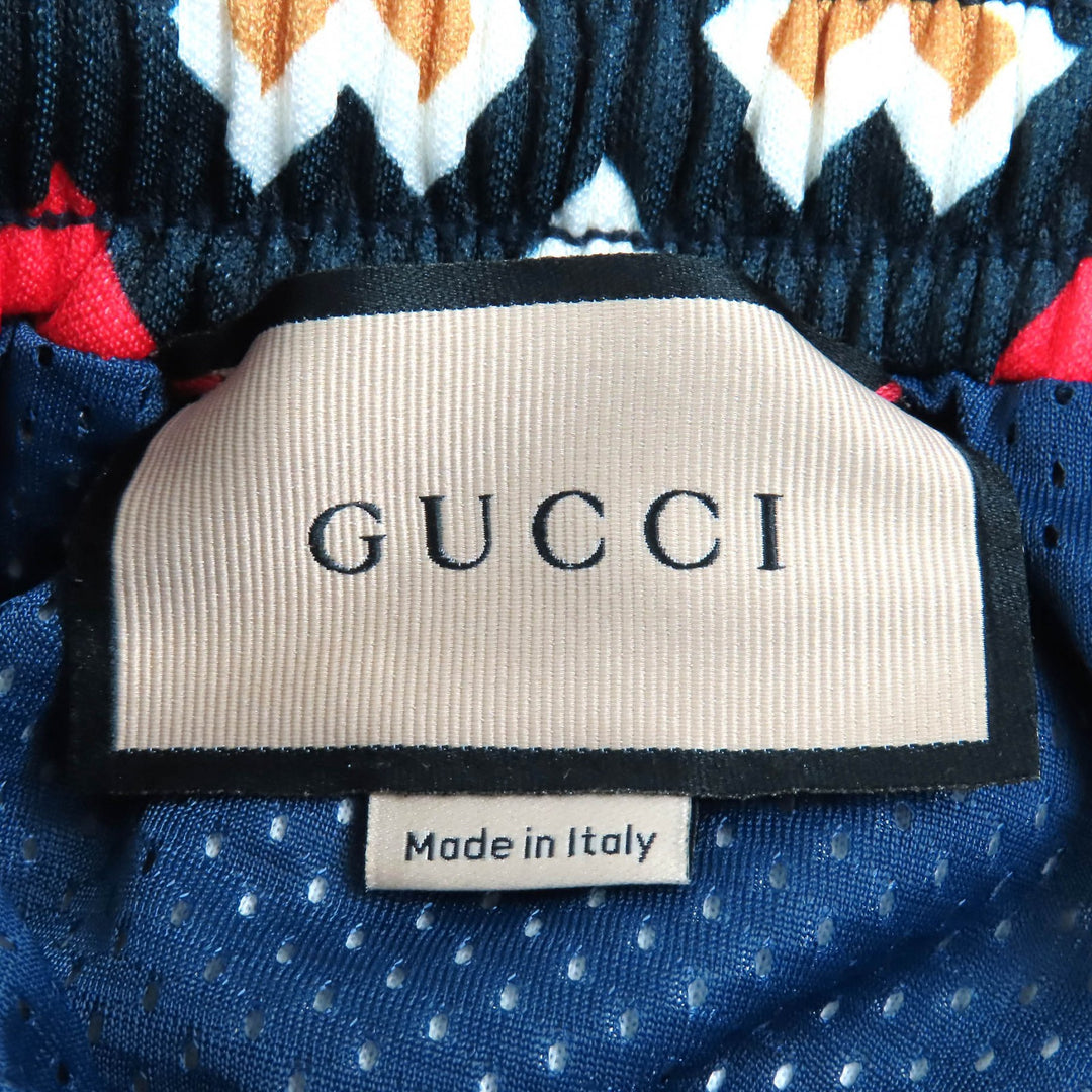 Pristine GUCCI Shorts All-over pattern shorts Navy white red polyester mens XS
