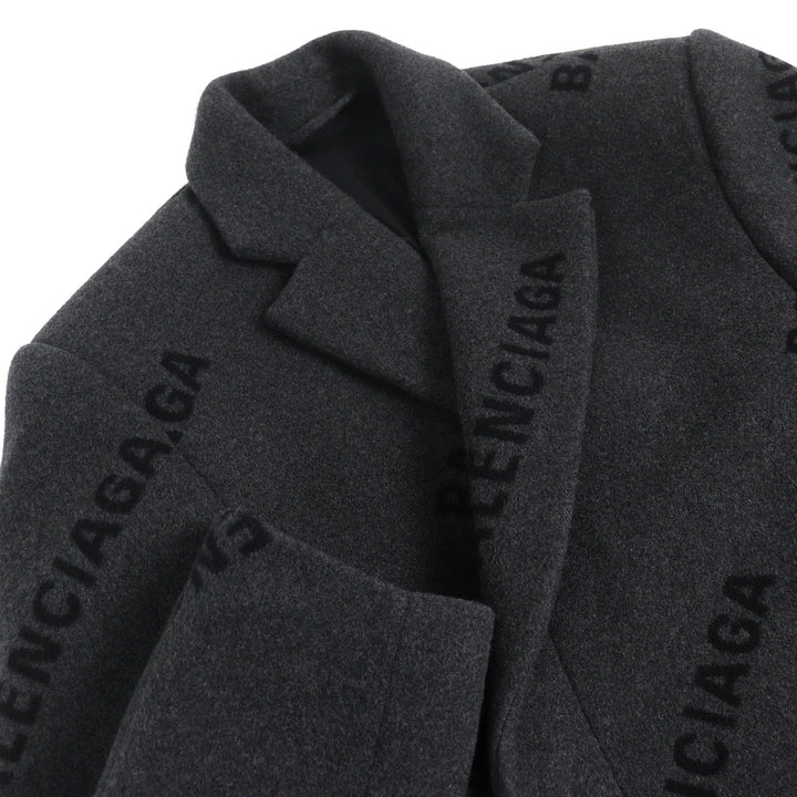 BALENCIAGA coat SHIFTED COAT Charcoal gray black cashmere mens 46 595272