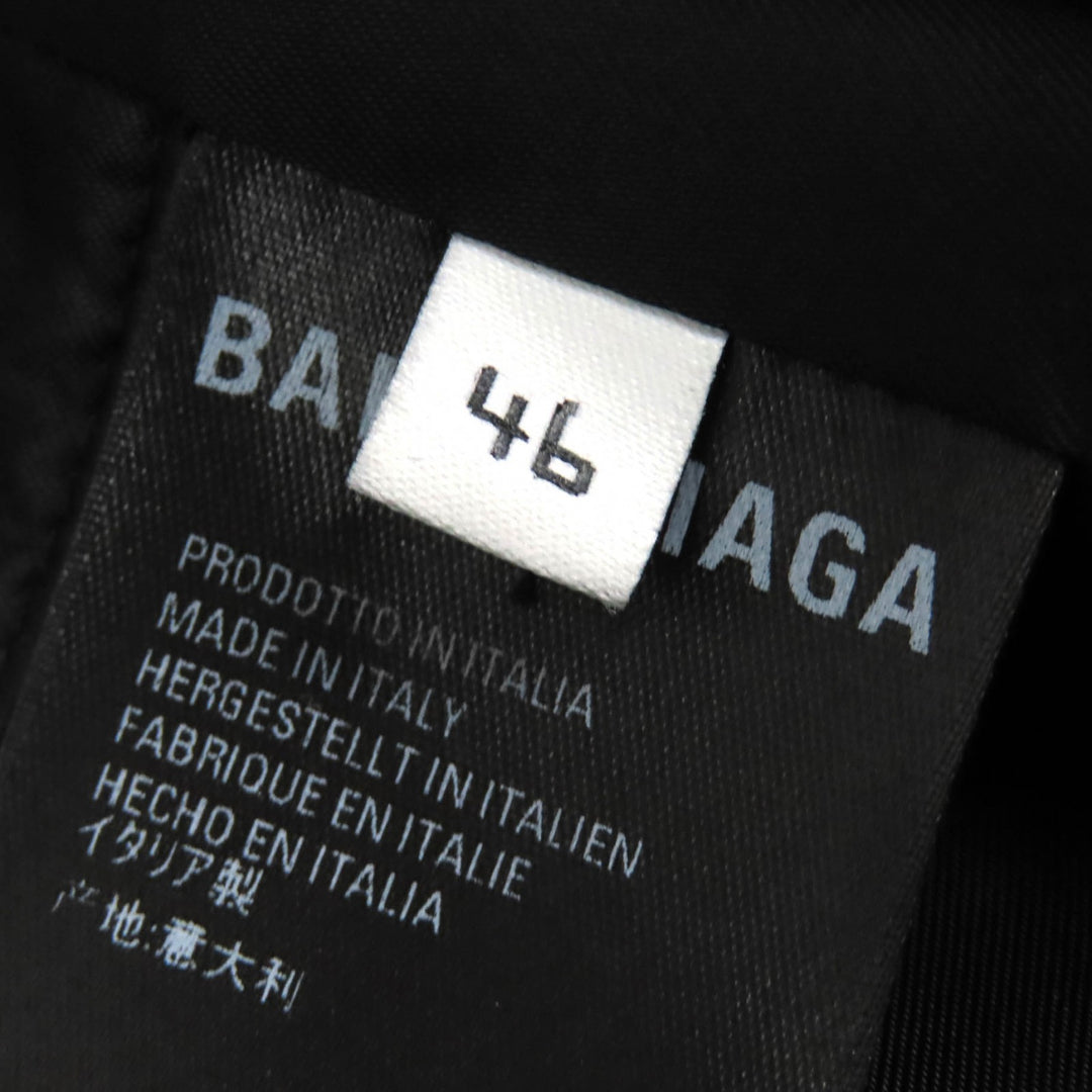 Excellent BALENCIAGA coat SHIFTED COAT Logo print long Charcoal gray cashmere 46