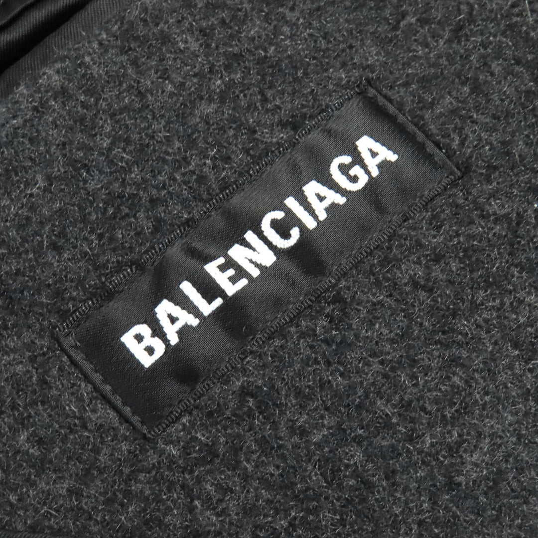 BALENCIAGA coat SHIFTED COAT Charcoal gray black cashmere mens 46 595272