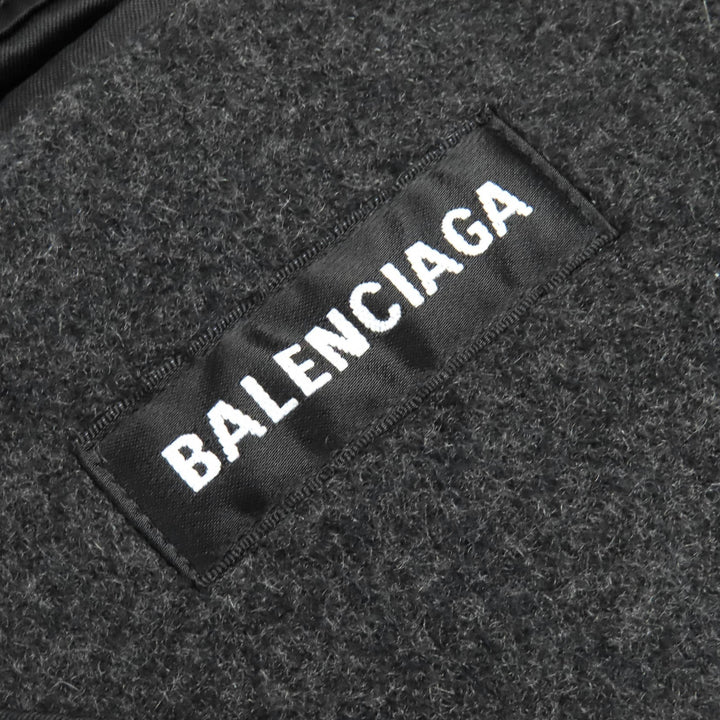 BALENCIAGA coat SHIFTED COAT Charcoal gray black cashmere mens 46 595272