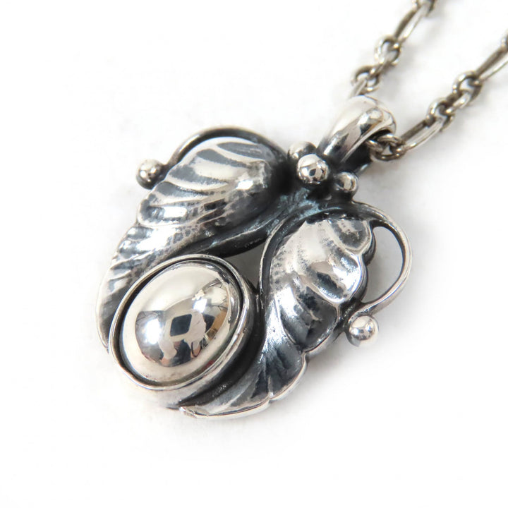 Great Georg Jensen Necklace ear pendant Silver SV925 Women 1994