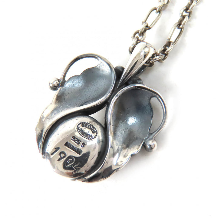 Great Georg Jensen Necklace ear pendant Silver SV925 Women 1994