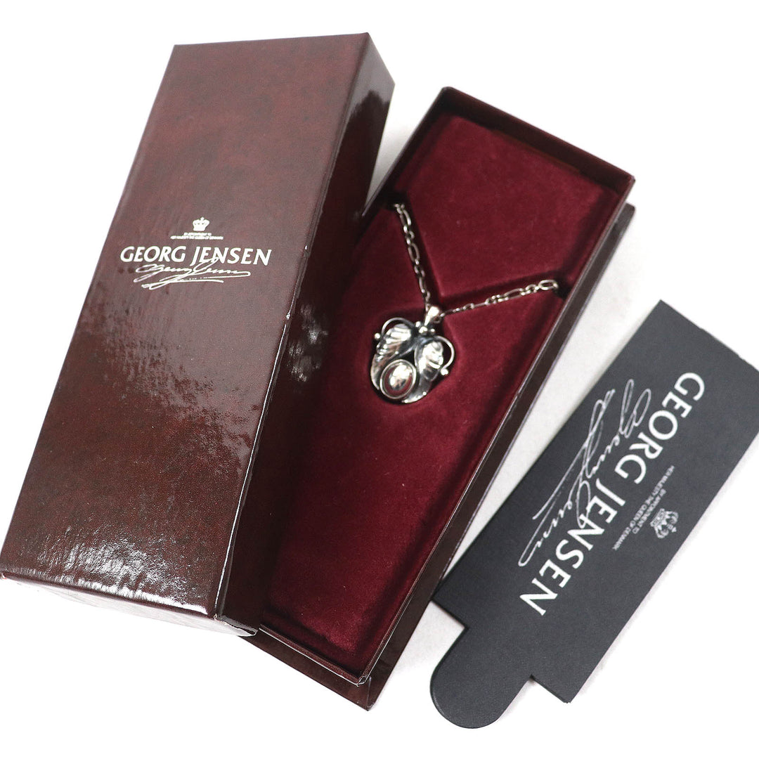 Great Georg Jensen Necklace ear pendant Silver SV925 Women 1994
