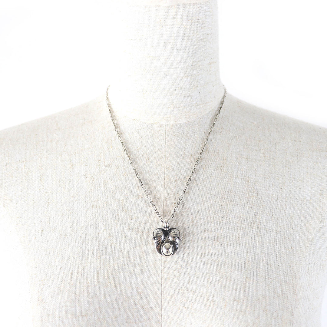 Great Georg Jensen Necklace ear pendant Silver SV925 Women 1994